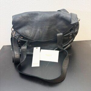 Hammitt Shawn Black Leather Bag with Gunmetal Finnish